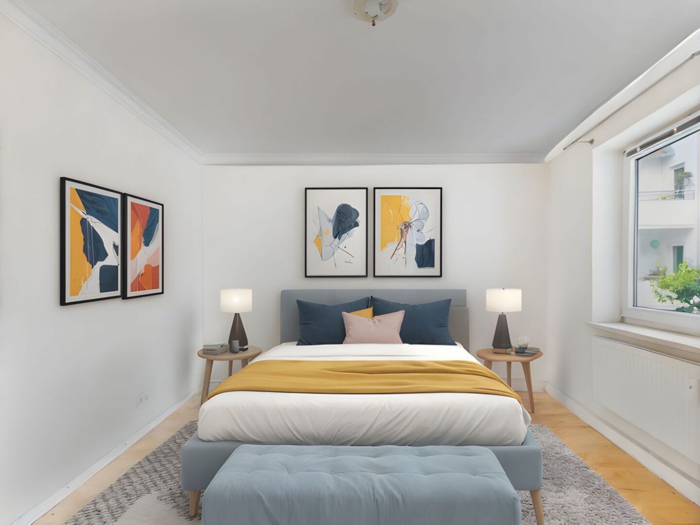 Schlafzimmer virtuell gestaged Kiel - Niemannsweg - Lütt Immobilien